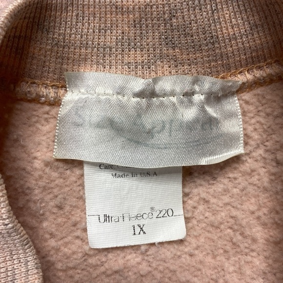 Vintage Size Appeal One More Gray Hare Bunny Pink Raglan Sweatshirt 1X - Picture 3 of 7